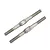 Two silver-coloured metal RC turnbuckles with threaded ends and a central adjustment section, isolated on a white background.