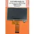 A replacement LCD screen for Futaba 10PX and 16IZ transmitters, shown with a flexible ribbon cable against an orange background.