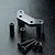 MST black aluminium steering arm mount with two spacers and four flat-head hex screws on a black textured surface.