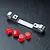 MST silver aluminium adjustable suspension pin mount with four red plastic inserts on a black textured surface.