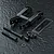 MST black aluminium integrated upper deck connector set including screws, washers, and a sticker sheet on a textured black background.