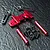 MST red aluminium adjustable V2 front connection mount kit including carbon fiber plates, red posts, and black screws on a textured black background.
