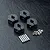 MST Black Aluminium 12mm Hexes (6mm Thick) Set 4Pcs 820122BK