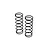 Two black cylindrical coil shock springs for RC vehicles, displayed side-by-side against a plain white background.