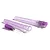 Two purple plastic needle tips with protective covers on a white background.