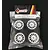 Solaris Mini 36J Premounted Touring Car Rubber Tyres w/ White Rims 4Pcs S-M36J0M2W