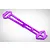 A purple anodized aluminium upper chassis plate for an RC car, featuring a long, skeletonized design with multiple mounting holes.