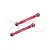 Two red anodized aluminium steering rods from GPM Racing with metal ball ends, displayed against a faint GPM logo background.