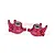 Two red anodized aluminium steering hubs for RC cars by GPM Racing, featuring ball bearings and L/R markings.
