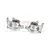 A pair of silver GPM Racing aluminium steering hubs for RC cars, featuring L and R markings and pre-installed bearings.