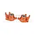 Two orange anodized aluminium steering hubs for RC cars, marked L and R with GPM Racing branding and 7075 alloy specification.
