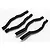 Four black aluminium RC chassis frame rails arranged on a white background.
