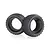 Two black rubber RC buggy rear pin tyres with foam inserts, shown against a white background.