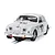 A 1/32 scale Scalextric Jaguar MK1 slot car in white with number 12 racing livery, shown on a track section.