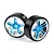HSP 1.9" Drift Tyres on Blue Chrome Rims - Wheels 2Pcs 07003A