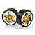 HSP 1.9" Drift Tyres on Orange Chrome Rims - Wheels 2Pcs 07003B