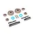 Traxxas steel centre differential output and bevel gear set including various metal gears, shafts, and blue O-rings on a white background.