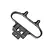 A black plastic Traxxas front bumper mount for RC vehicles, shown from an overhead angle against a white background.
