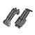 Two black plastic Traxxas RC skid plates for front and rear chassis protection, shown from an overhead angle against a white background.