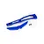 A blue anodized aluminium Traxxas chassis brace set with mounting screws on a white background.