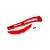 Traxxas red anodized aluminium chassis brace set with mounting screws on a white background.