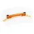 An orange anodized aluminium steering draglink for Traxxas RC vehicles, accompanied by four small brass-coloured metal bushings.