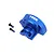 A blue anodized aluminium gear cover for Traxxas RC vehicles with the TRX logo printed on top, accompanied by two black mounting screws.