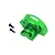 A bright green anodized aluminium gear cover for Traxxas RC vehicles, featuring the TRX logo and two included black mounting screws.
