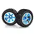 HSP 2.8" Off Road Tyres on Blue Chrome Rims - Wheels 2Pcs 08010A