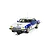 A 1/32 scale Scalextric Jaguar XJS slot car, number 10, featuring Citibank livery on a white and blue body, positioned on a slot car track.