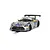 Scalextric 1/32 scale Mercedes-Benz AMG GT3 slot car in a silver and grey livery with D2 branding, shown on a track section.