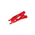 A single red Traxxas heavy-duty lower suspension arm for RC vehicles, shown against a plain white background.