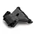 A black molded plastic RC car top plate spare part shown from an angled perspective against a white background.