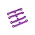 Four purple anodized aluminium suspension arm braces for HSP RC cars arranged in a row on a white background.