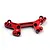 A red anodized aluminium rear shock tower for an RC car by Yeah Racing, featuring multiple mounting holes and a branded logo.