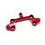 A red anodized aluminium rear body post tower mount for an RC car, featuring the KYFZ logo engraved on the surface.