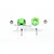 GPM Green Aluminium 14mm Hex Adapters (9mm Thick) 2Pcs MAG010/9MM-G