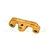 A gold-anodized aluminium triple clamp for an RC motorcycle, featuring GPM Racing branding and 7075 alloy marking.