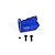 A blue anodized aluminium exhaust pipe component for an RC motorcycle by GPM Racing, shown with three small black screws on a white background.