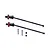 Two GPM Racing black steel CVD driveshafts with red aluminium wheel hexes, including two pins and two grub screws on a white background.