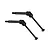 Two black GPM Racing medium carbon steel CVD driveshafts for RC vehicles, shown against a white background.