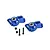 Two blue anodized aluminium RC rear hubs from GPM Racing, including two black screws and two lock nuts, isolated on a white background.