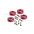 GPM Red Aluminium 12mm Wheel Hexes 4Pcs w/ Screw Pins LMTM010-R