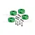 GPM Green Aluminium 12mm Wheel Hexes 4Pcs w/ Screw Pins LMTM010-G