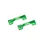 Two green anodized aluminium hoop brace bars by GPM Racing for RC vehicles, shown against a white background.