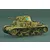 A painted 1/56 scale model of an Italian M13/40 tank, shown from a side-angle view against a plain dark green background.