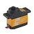 Savox SH-0253 Plus micro digital servo with an orange anodized aluminium center case and black plastic top and bottom sections.