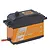 Savox SV-0235MG Plus high voltage digital servo with an orange anodized aluminium case and black plastic top and bottom sections.