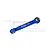 A blue anodized aluminium steering linkage rod by GPM Racing with metal pivot ball inserts, shown against a white background with a faint watermark.