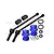 GPM 110mm Medium Carbon Steel Front/Rear CVD Shaft 2Pcs w/ Blue Aluminium Wheel Lock & Hex Claw Set TXMW110F/RSN-B